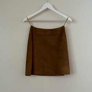 Vintage(1996) Banana Republic suede leather skirt in tobacco color.